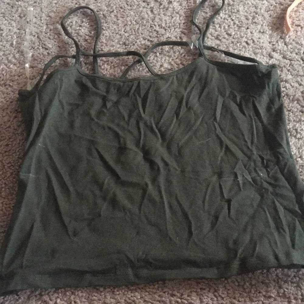 Green scrappy crop top